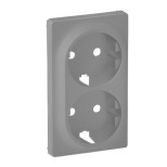 Лицевая панель Legrand Valena Life для двойных розеток 2К+З, алюминий 754952