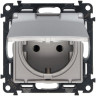 Розетка силовая Legrand Valena Life 2K+3 с крышкой, со шторками, на винтах, алюминий 753029+754842