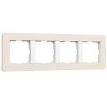 Рамка из поликарбоната на 4 поста Split айвори/белый, soft-touch W0043066