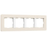 Рамка из поликарбоната на 4 поста Split айвори/белый, soft-touch W0043066