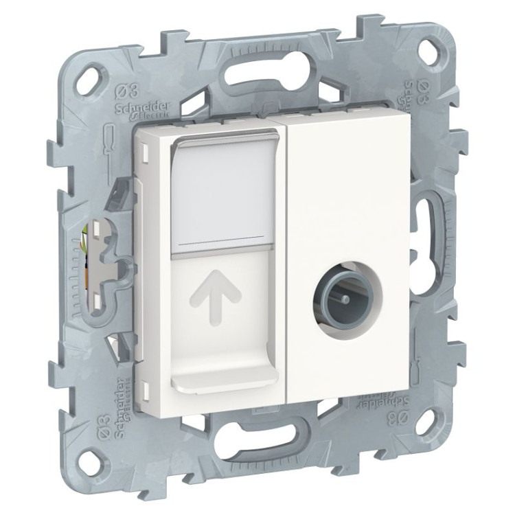 Розетка TV+RJ-45 Schneider Electric Unica New белая