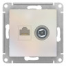 Розетка TV+RJ-45 Schneider Electric Atlas Design жемчуг