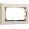 Рамка Werkel Snabb для двойной розетки слоновая кость/золото WL03-Frame-01-DBL-ivory/GD 4690389083853