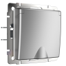 W1171206/ Розетка влагозащ. с зазем. с защит. крышкой и шторками (серебряный) W1171206