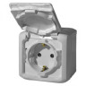Розетка силовая Legrand Quteo 2K+3 со шторками, серая IP44 782351