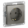 Розетка силовая Schneider Electric Atlas Design сталь