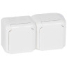 Розетка двойная Legrand Quteo 2K+3 со шторками, белая IP44 782323