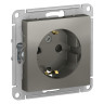 Розетка силовая Schneider Electric Atlas Design со шторками, сталь