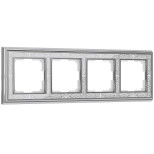 Рамка Werkel Palacio Gracia на 4 поста хром/белый WL77-Frame-04 4690389126123