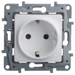 Розетка силовая Legrand Etika 2K+3 со шторками, на винтах, белая 672222