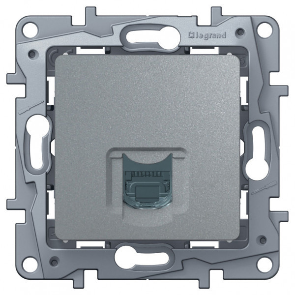 Розетка RJ-45 Legrand Etika одиночная, cat. 6, алюминий 672453