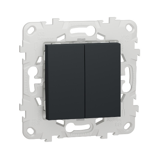Выключатель двухклавишный Schneider Electric Unica New антрацит