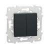 Выключатель двухклавишный Schneider Electric Unica New антрацит