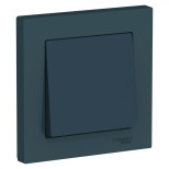 Выключатель одноклавишный Schneider Electric Atlas Design в сборе с рамкой, изумруд