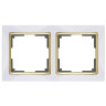 Рамка Werkel Snabb на 2 поста белый/золото WL03-Frame-02-white/GD 4690389083884