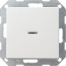 Выключатель кнопочный одноклавишный Gira System 55 с подсветкой 10A 250V чисто-белый глянцевый 012203
