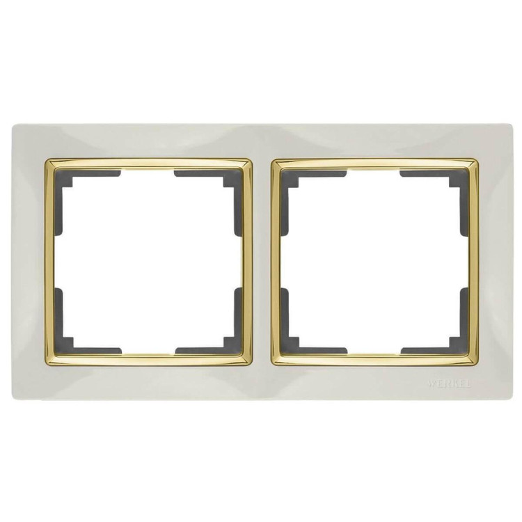 Рамка Werkel Snabb на 2 поста слоновая кость/золото WL03-Frame-02-ivory/GD 4690389083891