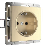Розетка Werkel с заземлением шампань рифленая WL10-SKG-01-IP20 4690389085246