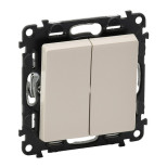 Выключатель двухклавишный Legrand Valena Life слоновая кость 752505