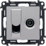 Розетка TV+RJ-45 Legrand Valena Life алюминий 753055+754832