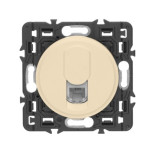 Розетка телефонная Legrand Celiane RJ-11, 1 выход, слоновая кость 067340+066230+080251