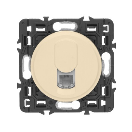 Розетка телефонная Legrand Celiane RJ-11, 1 выход, слоновая кость 067340+066230+080251