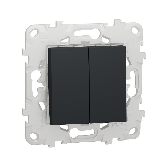 Переключатель двухклавишный перекрестный Schneider Electric Unica New антрацит