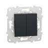 Переключатель двухклавишный перекрестный Schneider Electric Unica New антрацит
