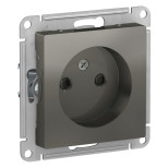Розетка силовая Schneider Electric Atlas Design со шторками, без заземления, сталь