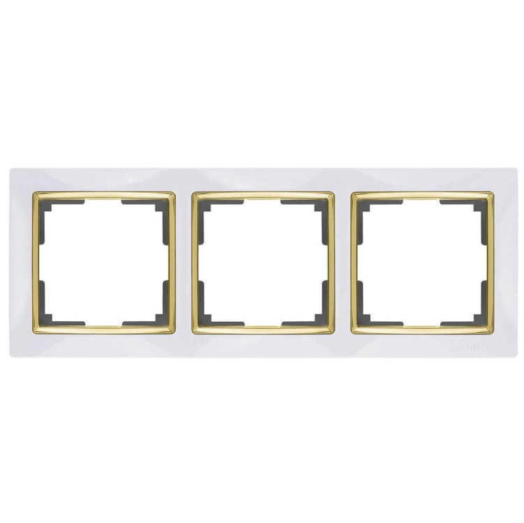 Рамка Werkel Snabb на 3 поста белый/золото WL03-Frame-03-white/GD 4690389083921