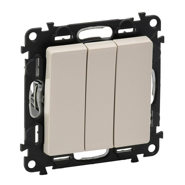 Выключатель трехклавишный Legrand Valena Life слоновая кость 752503