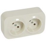 Розеточный блок Legrand Quteo 2x2К без заземления, слоновая кость 782242