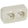 Розеточный блок Legrand Quteo 2x2К без заземления, слоновая кость 782242
