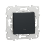 Выключатель одноклавишный Schneider Electric Unica New с подсветкой, антрацит