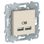 Зарядное устройство USB Schneider Electric Unica New бежевое