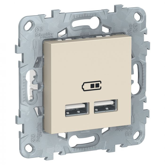 Зарядное устройство USB Schneider Electric Unica New бежевое