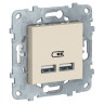 Зарядное устройство USB Schneider Electric Unica New бежевое
