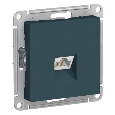 Розетка Schneider Electric Atlas Design RJ-45 кат. 6a, изумруд