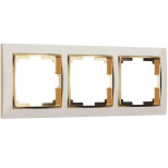 Рамка Werkel Snabb на 3 поста слоновая кость/золото WL03-Frame-03-ivory/GD 4690389083907