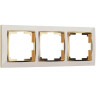 Рамка Werkel Snabb на 3 поста слоновая кость/золото WL03-Frame-03-ivory/GD 4690389083907