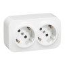 Розеточный блок Legrand Quteo 2x2К+З без шторок, белая 782213