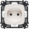 Розетка силовая Legrand Valena Allure 2K со шторками, белая 753016+754975