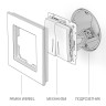 Выключатель Werkel двухклавишный проходной с подсветкой WL13-SW-2G-2W-LED 4690389124433