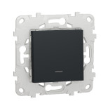Переключатель одноклавишный Schneider Electric Unica New с подсветкой, антрацит