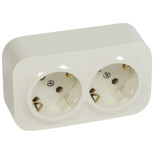 Розеточный блок Legrand Quteo 2x2К+З без шторок, слоновая кость 782243