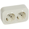 Розеточный блок Legrand Quteo 2x2К+З без шторок, слоновая кость 782243