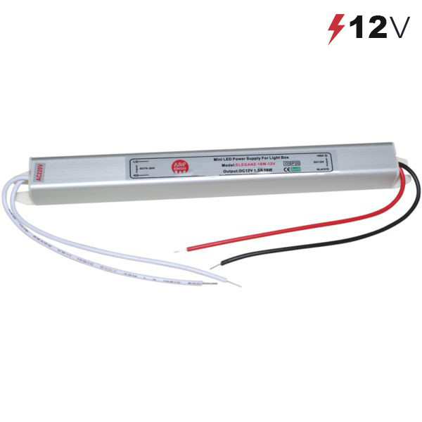 Блок питания Eleganz негерметичный 18 Вт IP33 12В 170*18*17мм