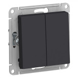 Переключатель двухклавишный Schneider Electric Atlas Design карбон