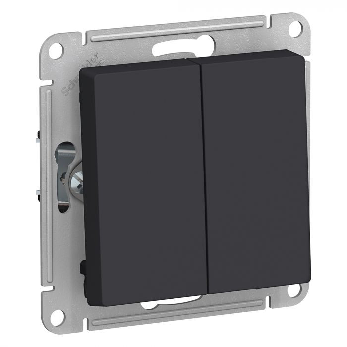 Переключатель двухклавишный Schneider Electric Atlas Design карбон