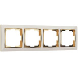 Рамка Werkel Snabb на 4 поста слоновая кость/золото WL03-Frame-04-ivory/GD 4690389083914